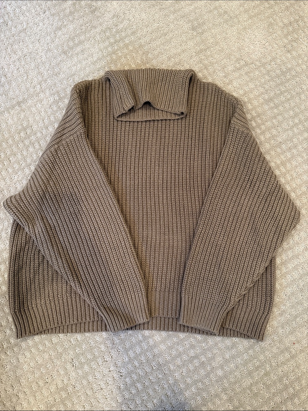 Free People Swim Too Deep Turtleneck Sweater Size XL Olive Stone LIKE NEW